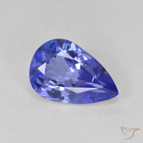 Tanzanite Blue violetto scuro naturale da 1.83 ct, Forma a pera, VVS