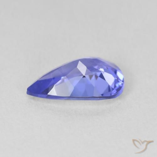 Tanzanite Blue violetto scuro naturale da 1.83 ct, Forma a pera, VVS