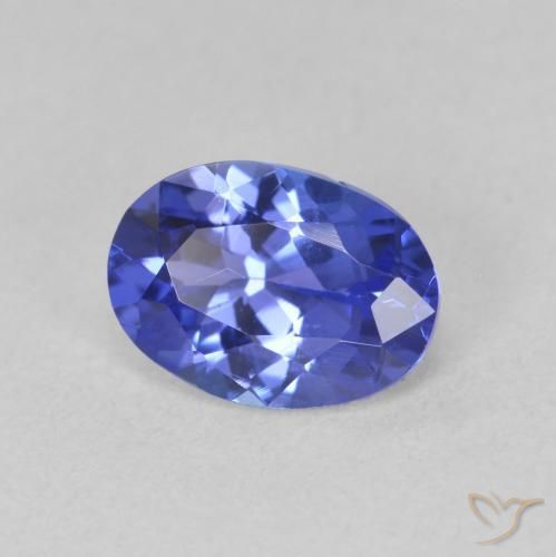 Tanzanite Blue violetto scuro naturale da 1.33 ct, Ovale, VVS