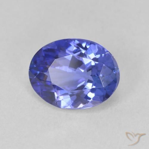 Tanzanite Blue violetto scuro naturale da 1.88 ct, Ovale, VVS