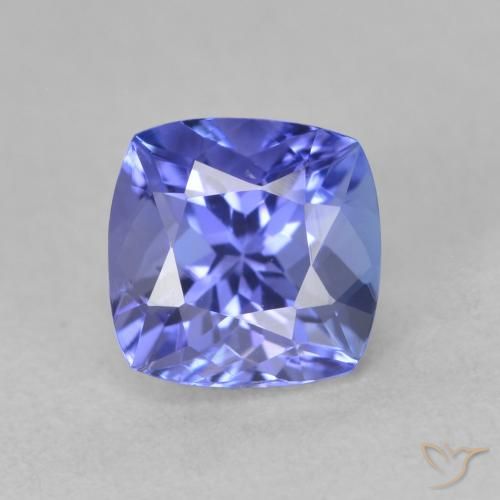 1.59ct Naturale Blue violetto scuro Tanzanite, Cuscino, VVS