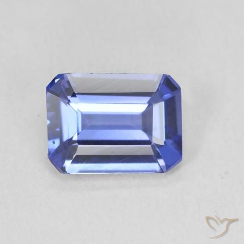 Tanzanite Intenso Viola Blu naturale da 1.52 ct, Taglio smeraldo, VVS-VS