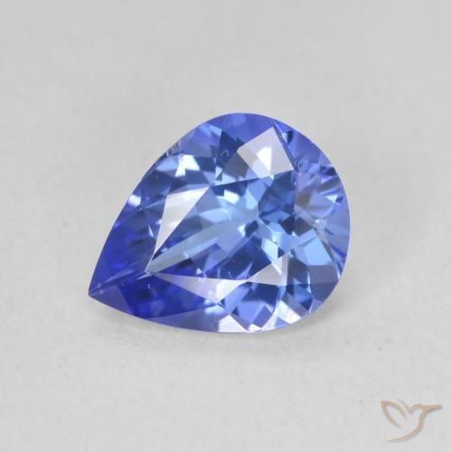 1.64ct Naturale Blue violetto scuro Tanzanite, Forma a pera, VVS