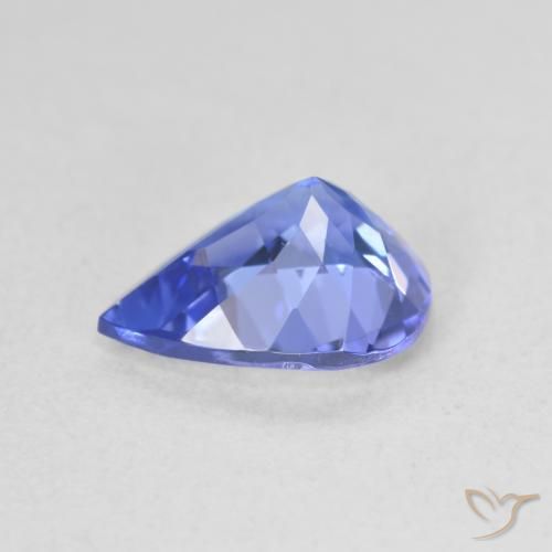 Tanzanite Blue violetto scuro naturale da 1.64 ct, Forma a pera, VVS