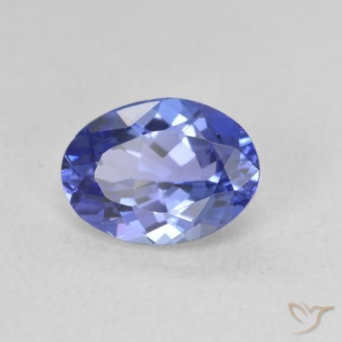 Tanzanite Blue violetto scuro naturale da 1.60 ct, Ovale, VVS