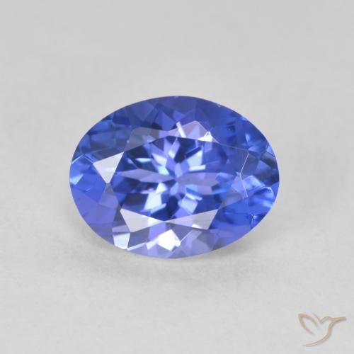 Tanzanite Blue violetto scuro naturale da 1.63 ct, Ovale, VVS