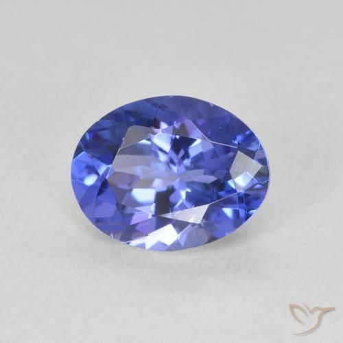 Tanzanite Blue violetto scuro naturale da 1.63 ct, Ovale, VVS