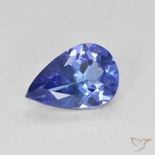 1.36ct Naturale Blue violetto scuro Tanzanite, Forma a pera, VVS