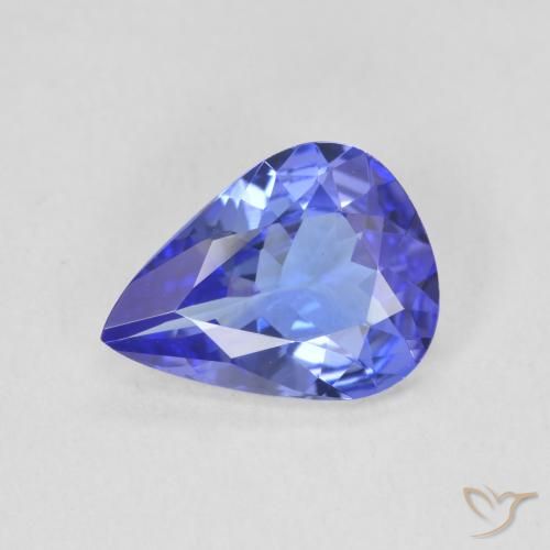 1.73ct Naturale Blue violetto scuro Tanzanite, Forma a pera, VVS