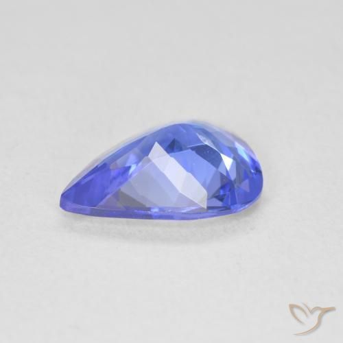 Tanzanite Blue violetto scuro naturale da 1.73 ct, Forma a pera, VVS