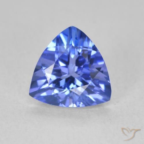 1.30ct Naturale Blue violetto scuro Tanzanite, Taglio trillion, VVS