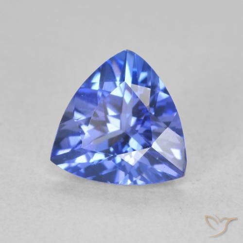 Tanzanite Blue violetto scuro naturale da 1.30 ct, Taglio trillion, VVS