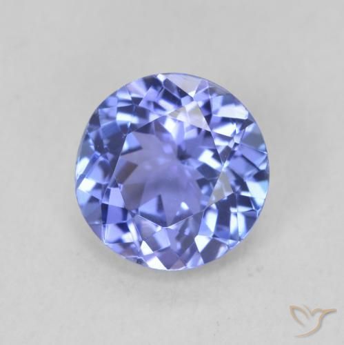 Tanzanite Intenso Viola Blu naturale da 1.52 ct, Rotondo, VVS