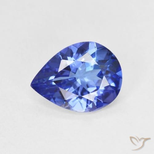 1.53ct Naturale Blue violetto scuro Tanzanite, Forma a pera, VVS