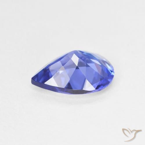 Tanzanite Blue violetto scuro naturale da 1.53 ct, Forma a pera, VVS