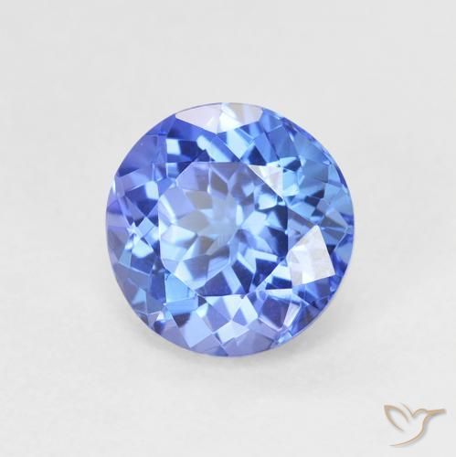 Tanzanite Blue violetto scuro naturale da 1.65 ct, Rotondo, VVS