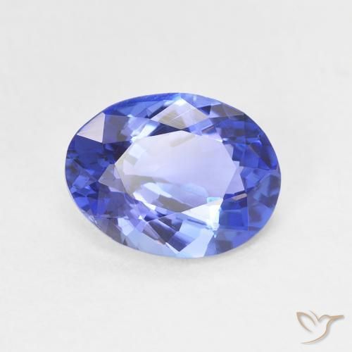Tanzanite Blue violetto scuro naturale da 1.69 ct, Ovale, VVS-VS