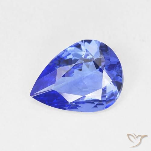 Tanzanite Blu intenso naturale da 1.33 ct, Forma a pera, VVS