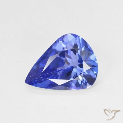 1.51ct Naturale Blue violetto scuro Tanzanite, Forma a pera, VVS