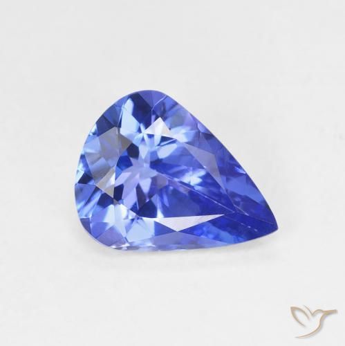 Tanzanite Blue violetto scuro naturale da 1.51 ct, Forma a pera, VVS