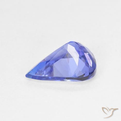 Tanzanite Blue violetto scuro naturale da 1.51 ct, Forma a pera, VVS