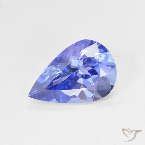 1.31ct Naturale Blue violetto scuro Tanzanite, Forma a pera, VVS