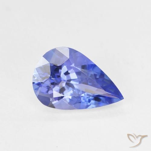 Tanzanite Blue violetto scuro naturale da 1.31 ct, Forma a pera, VVS