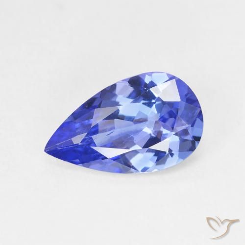 1.75ct Naturale Blue violetto scuro Tanzanite, Forma a pera, VS