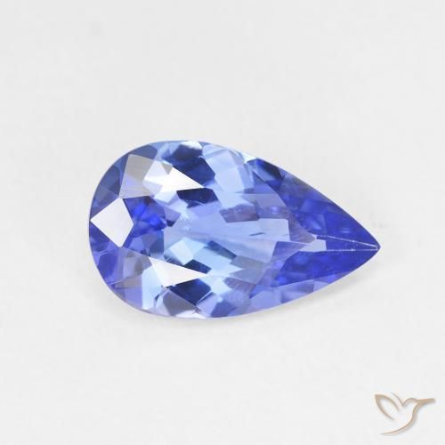 Tanzanite Blue violetto scuro naturale da 1.75 ct, Forma a pera, VS