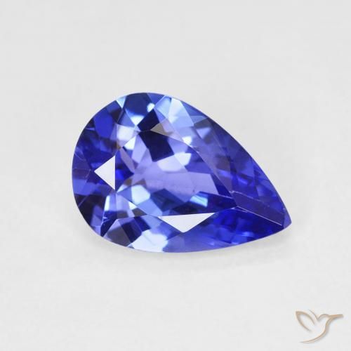 Tanzanite Blu vivido naturale da 1.77 ct, Forma a pera, VVS