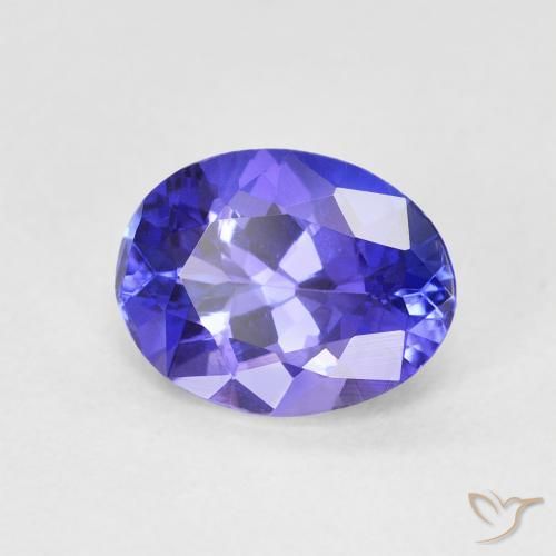 Tanzanite Intenso Viola Blu naturale da 1.86 ct, Ovale, VVS