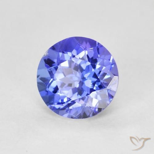 Tanzanite Intenso Viola Blu naturale da 1.56 ct, Rotondo, VVS-VS