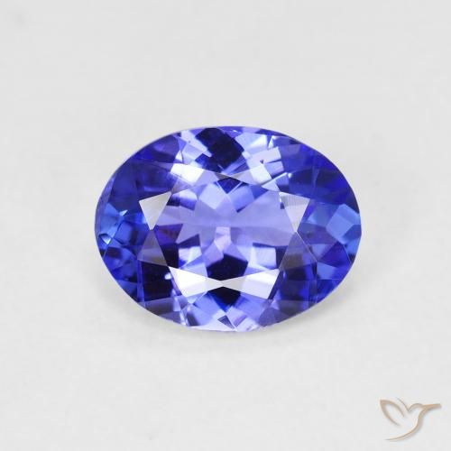 Tanzanite naturale blu da 1,73 ct, taglio ovale, VVS