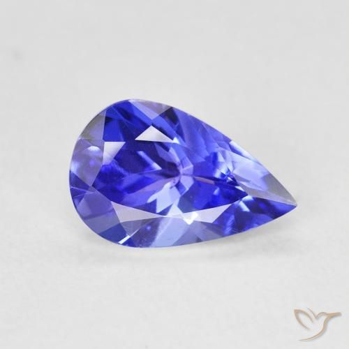 Tanzanite Blu vivido naturale da 1.18 ct, Forma a pera, VVS