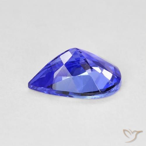 Tanzanite Blu vivido naturale da 1.18 ct, Forma a pera, VVS