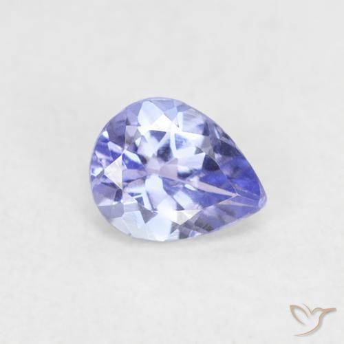 Tanzanite Viola Blu naturale da 0.35 ct, Forma a pera, VVS-VS