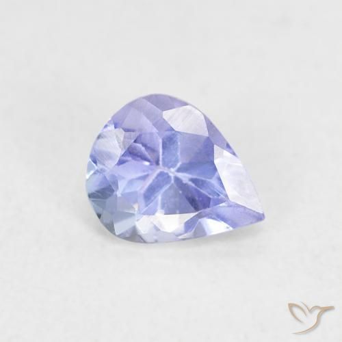 Tanzanite Viola Blu naturale da 0.38 ct, Forma a pera, VVS-VS