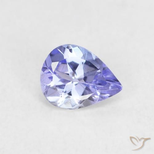 Tanzanite Viola Blu naturale da 0.35 ct, Forma a pera, VVS-VS
