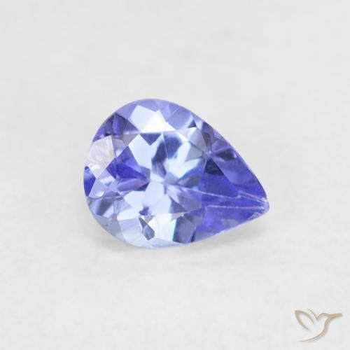 Tanzanite Viola Blu naturale da 0.43 ct, Forma a pera, VVS-VS