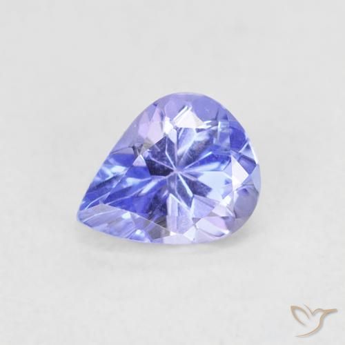 0.41ct Naturale Viola Blu Tanzanite, Forma a pera, VVS-VS