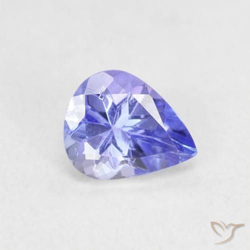 Tanzanite Viola Blu naturale da 0.41 ct, Forma a pera, VVS-VS