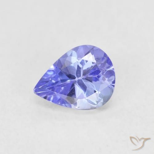 0.41ct Naturale Viola Blu Tanzanite, Forma a pera, VVS-VS