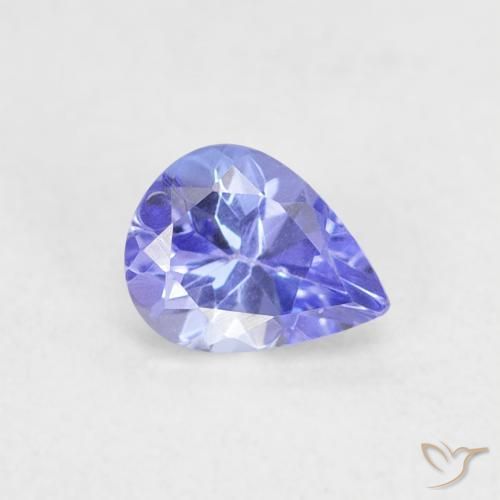 Tanzanite Viola Blu naturale da 0.41 ct, Forma a pera, VVS-VS