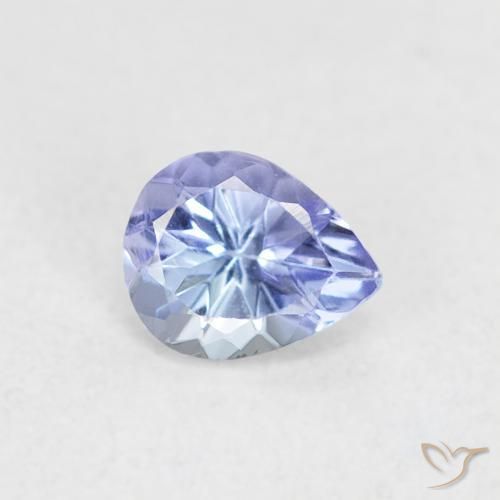 Tanzanite Blu pastello naturale da 0.36 ct, Forma a pera, VVS-VS