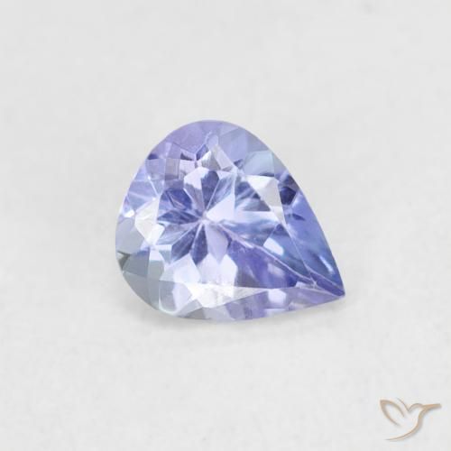 Tanzanite Blu pastello naturale da 0.37 ct, Forma a pera, VVS-VS