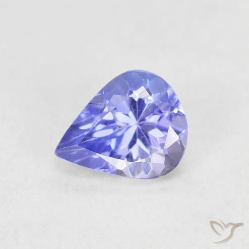 0.42ct Naturale Viola Blu Tanzanite, Forma a pera, VVS-VS, Photo A