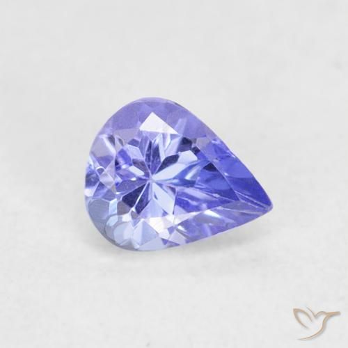 Tanzanite Viola Blu naturale da 0.42 ct, Forma a pera, VVS-VS