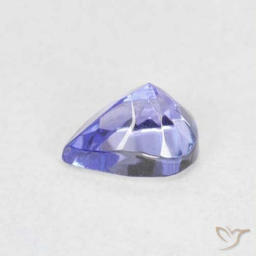 Tanzanite Viola Blu naturale da 0.42 ct, Forma a pera, VVS-VS