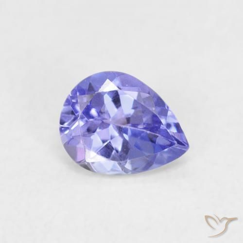 Tanzanite Blu elettrico naturale da 0.36 ct, Forma a pera, VVS-VS