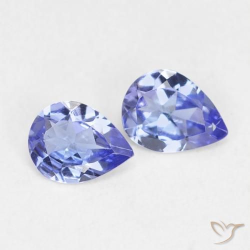Gemme di Tanzanite Blu intenso naturale da 0.53 ct, Forma a pera, VS